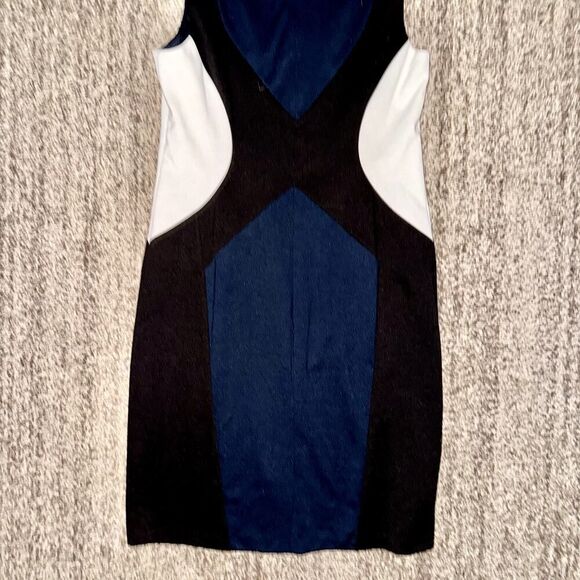 Ann Taylor Loft Colorblock Sheath Dress in Navy/White/Black Size 6P - Picture 8 of 9